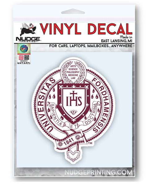 Fordham University Academic Seal Logo Car Decal Word Mark Logo Vinyl