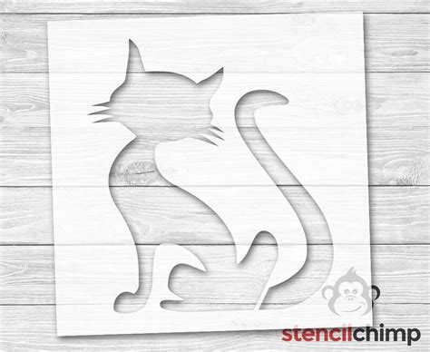 Black Cat Stencil Halloween Stencil Trick Or Treat Stencil Etsy