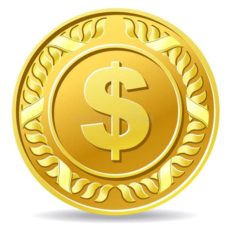 One Dollar Coin Vector Illustration Stock Vector Illustration Of
