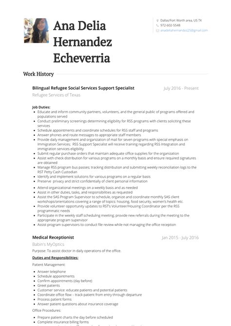 The medical office receptionist resume presented below is a fine example of an impressive profile document. Medical Receptionist - Resume Samples and Templates | VisualCV