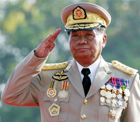 File Photo Of Myanmars Military Ruler General Than Shwe Saluting