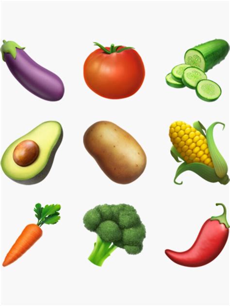 Vegetable Emoji Collection Sticker Pack Sticker For Sale By Katiehugh