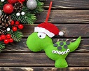 Decoración personalizada de navidad dinosaurio fieltro | Etsy