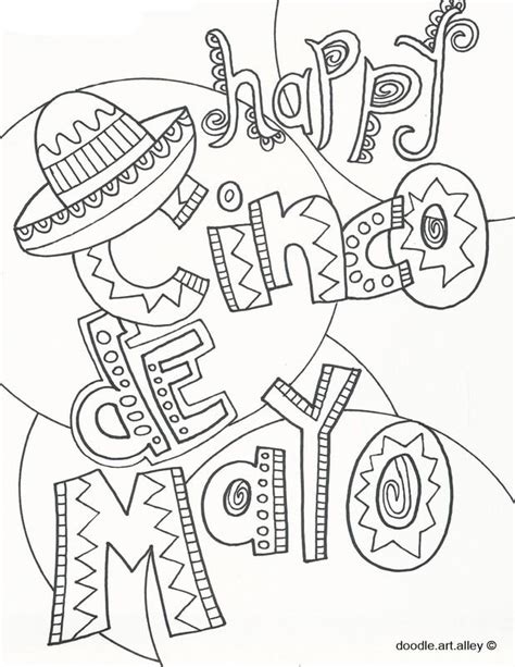 Cinco De Mayo Coloring Pages From Doodle Art Alley Print And Enjoy