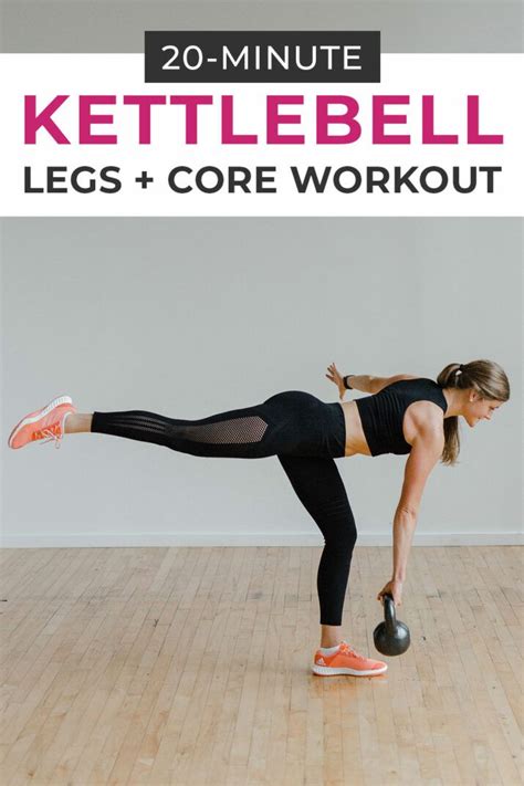 20 Minute Legs Core Kettlebell Workout In 2020 Kettlebell Workout