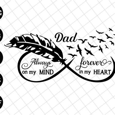 Dad Always On My Mind Forever In My Heart Svg Dad Memorial Etsy