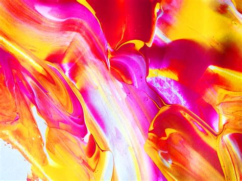 Hd Wallpaper Pink And Yellow Color Art Abstract Oil Painting