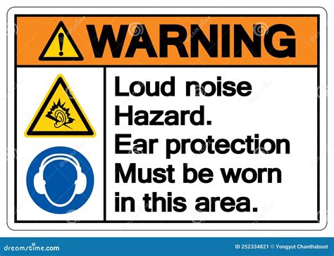 Warning Loud Noise Hazard Ear Protection Must Be Worn In This Area