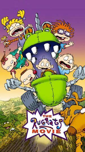 The Rugrats Movie Poster With Many Cartoon Characters On Top Of A Hill