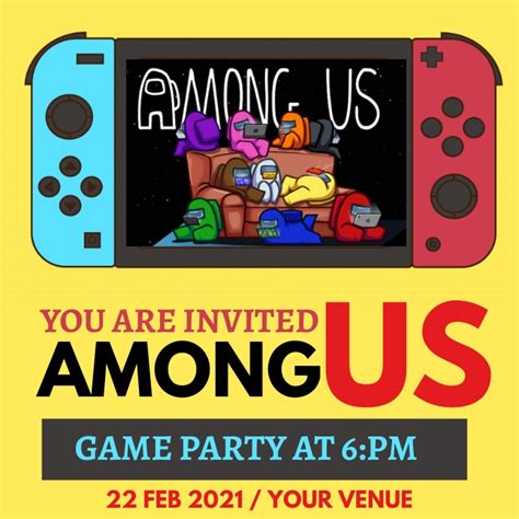 Among Us Game Party Template Postermywall
