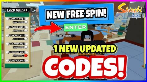 New Updated Codes In Shinobi Life 2 Free Spins Code Roblox Youtube