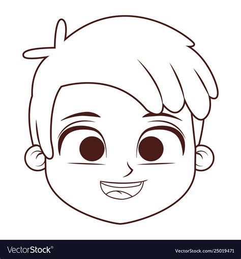 Boy Face Cartoon Royalty Free Vector Image Vectorstock