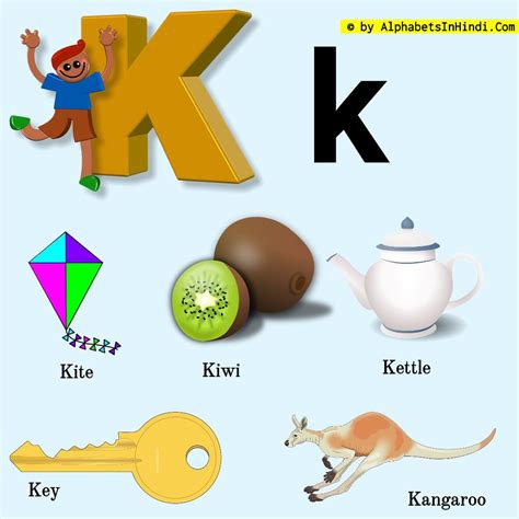 K For Kite Alphabet Phonic Sound And 5 Words Hd Image