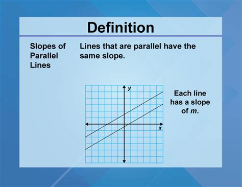 Definition Slope Concepts Slopes Of Parallel Lines Media4math