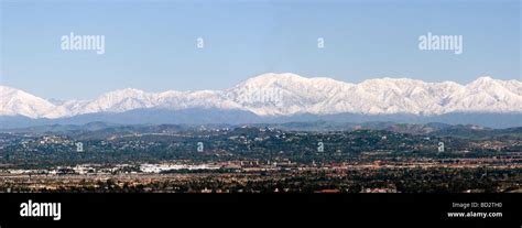 City Of Tustin With Rare Snow Capped San Bernardino Mountain On The