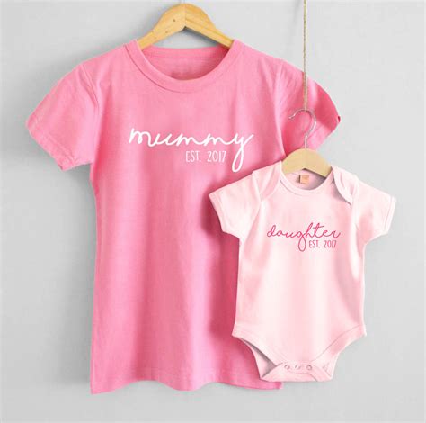 Mummy And Daughter Est T Shirt Set By Precious Little Plum