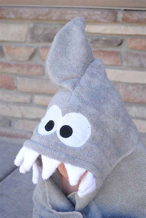 Diy Kids Shark Hooded Towel Hooded Towel Tutorial Sewing For Kids