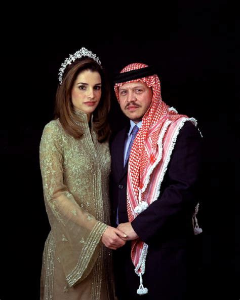King Of Jordan Abdullah Ii Poses With His Wife Queen Rania On