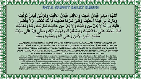 Doa Qunut Panjang Latin Dakwah Islami