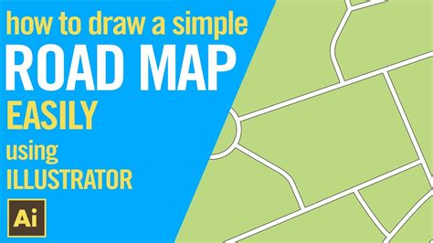 How To Draw A Simple Road Map Using Illustrator Easily Youtube