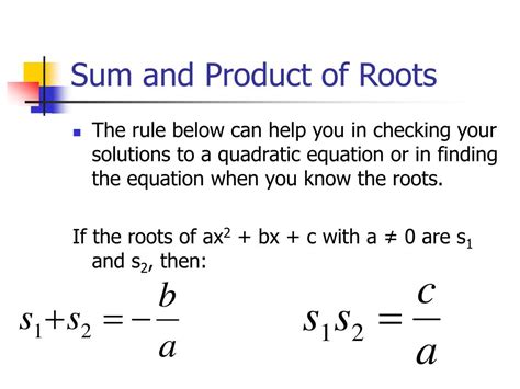 Roots Of Quadratic Equations Quadratic Equation
