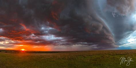 Kansas Sunset Thunderstorm Near Minneapolis Kansas Mickey Shannon