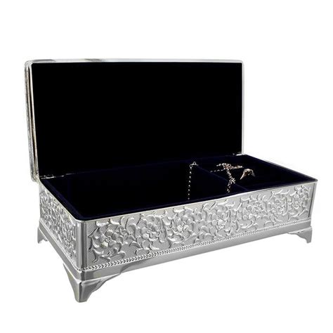 Personalised Antique Silver Plated Jewellery Box Silver Plated