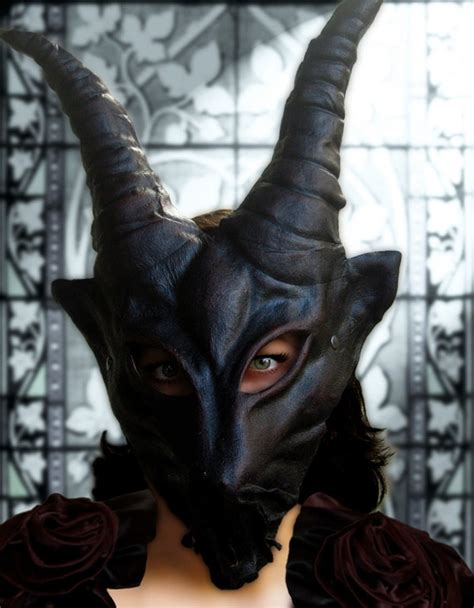Demon Mask Devil Leather Horn Costume Cospaly Larp Renaissance Etsy