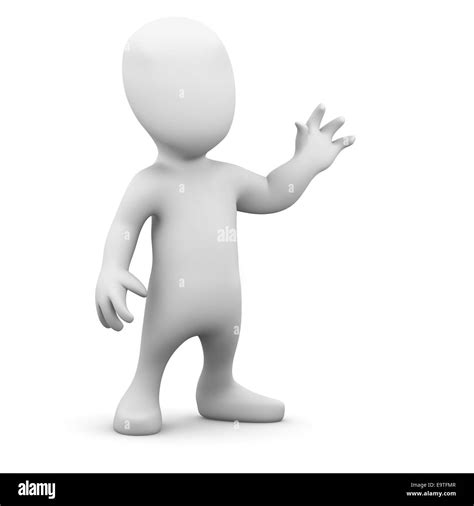 3d Render Of A Little Person Waving Hello Stock Photo Alamy