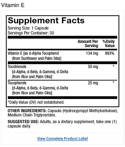 Label information will help you ensure you're getting. Vitamin E Capsules 3-Pack: High-Quality Supplement ...