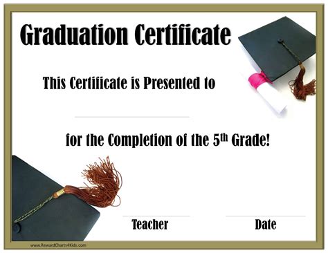 Free Printable 5th Grade Graduation Certificates Printable Crossword
