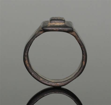 Ancient Roman Bronze Inscribed Ring Circa 2nd Century Ad 03321