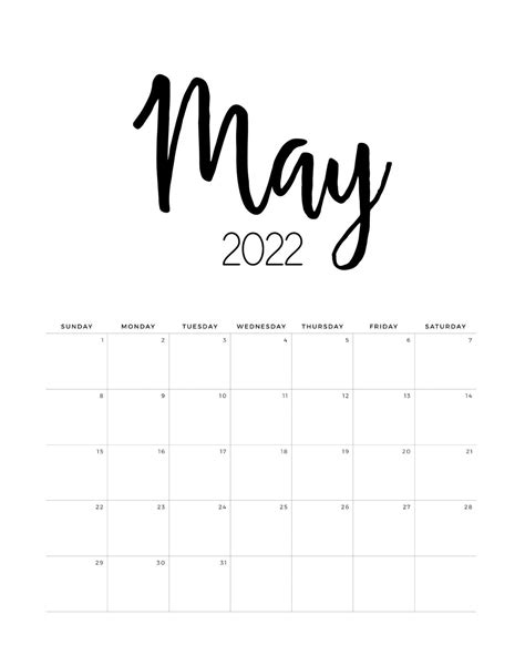 Free Printable 2022 Minimalist Calendar The Cottage Market Calender