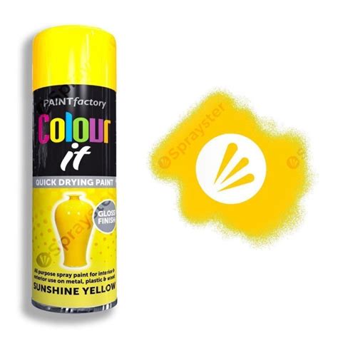 Colour It Sunshine Yellow Spray Paint Gloss 250ml Sprayster