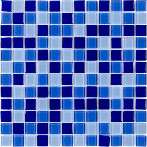 Elida Ceramica Blue Multicolor Uniform Squares Mosaic Glass Wall Tile