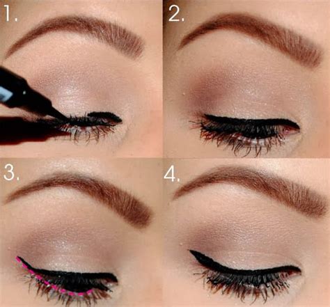 Gambar titik di ujung dalam mata, di bagian tengah, lalu di bagian yang bunda hendaki menjadi ujung atau ekor eyeliner. Cara Memakai Eyeliner Yang Benar