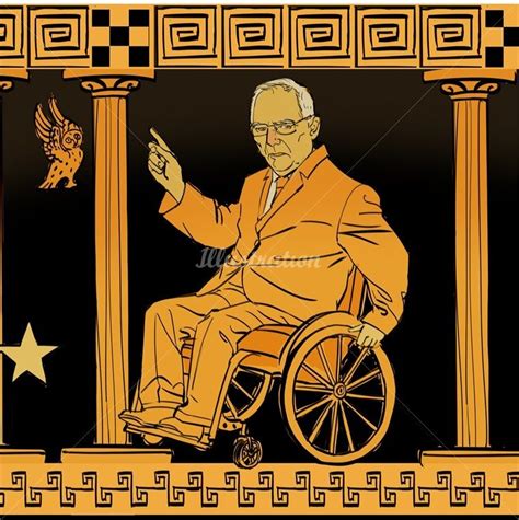 An illustration of an old man in a wheelchair | Retro illustration