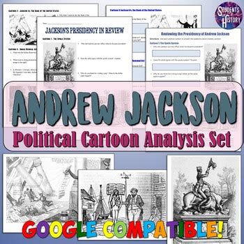 List the actions or activities. Andrew Jackson Political Cartoon Analysis Worksheets by ...