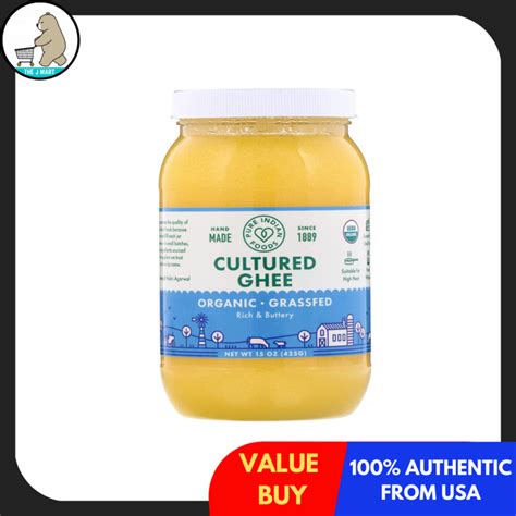 Pure Indian Foods Grass Fed Organic Cultured Ghee Oz G Pre