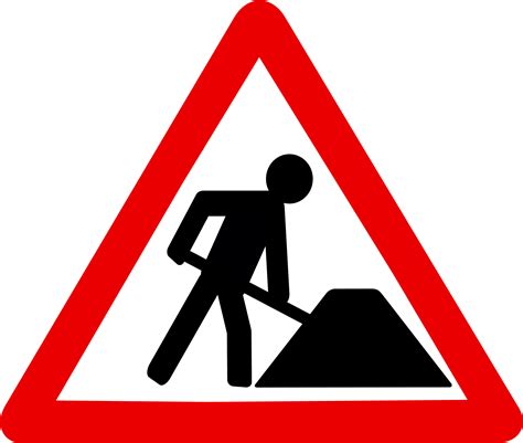 Red Construction Traffic Signs Road Works Clip Art Library