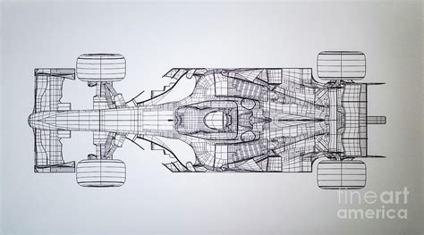 Ferrari Formula F1 Original Blueprint 2007 Drawing By M G Whittingham
