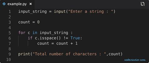 Python Program To Count The Total Number Of Characters In A String Codevscolor