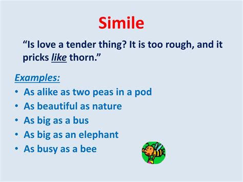 Definition, usage and a list of simile examples in common speech and literature. PPT - SIMILE PowerPoint Presentation, free download - ID ...