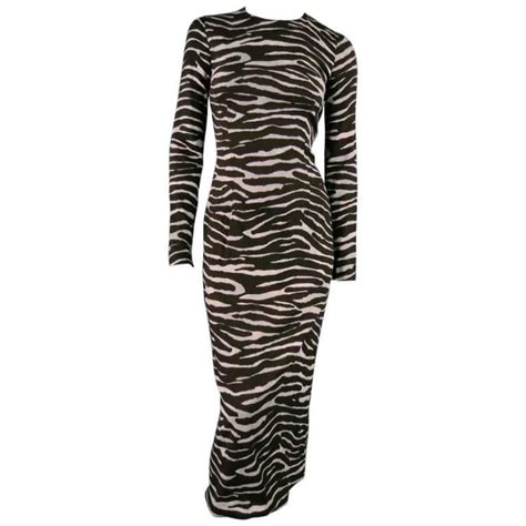 Michael Kors Size 4 Ivory Rayon Blend Zebra Print Maxi Dress From A