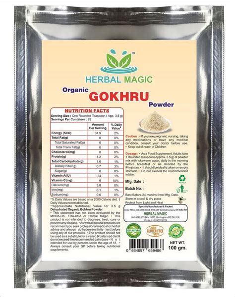 100g Certified Organic Gokhru Powder Tribulus Terrestris | Etsy ...