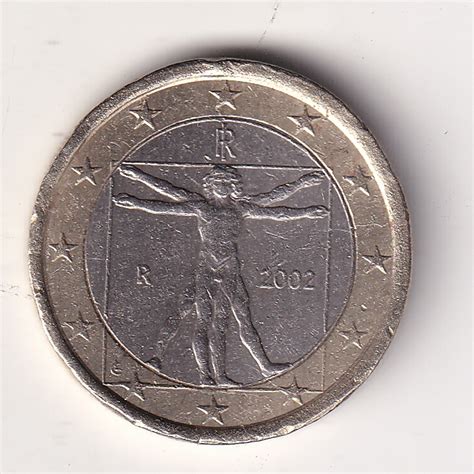 Italy 1 Euro “vitruvian Man” 2002 Unc 0714b Coinswala