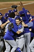 The Los Angeles Dodgers celebrate after winning game 5 of the National ...