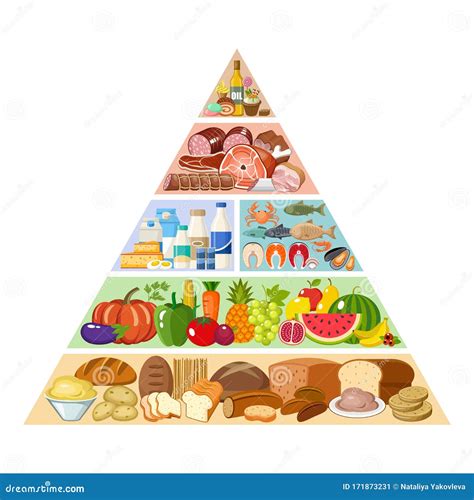 Food Pyramid Healthy Eating Infographic Stock Vector Illustration Of