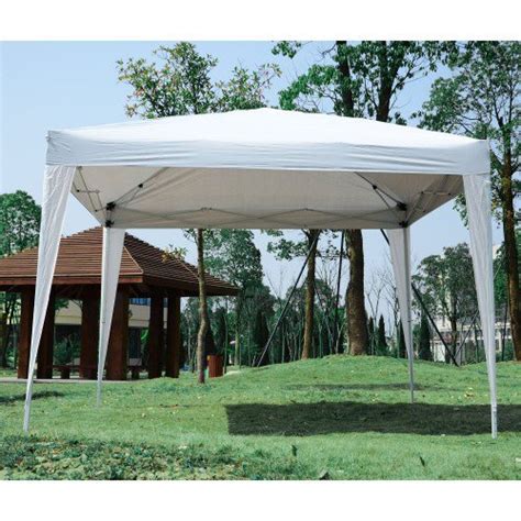 10x10ft Easy Folding Pop Up Pavilion Canopy Tent With 4 Sidewalls