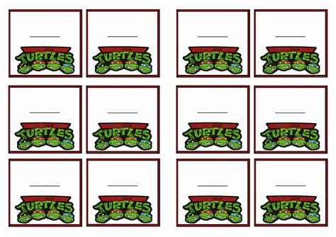 Teenage Mutant Ninja Turtles Birthday Printable Name Tags Click Image